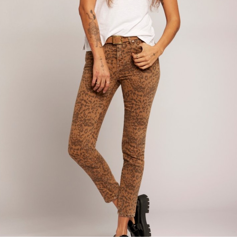 CURRENT / ELLIOT amber leopard Skinny jeans